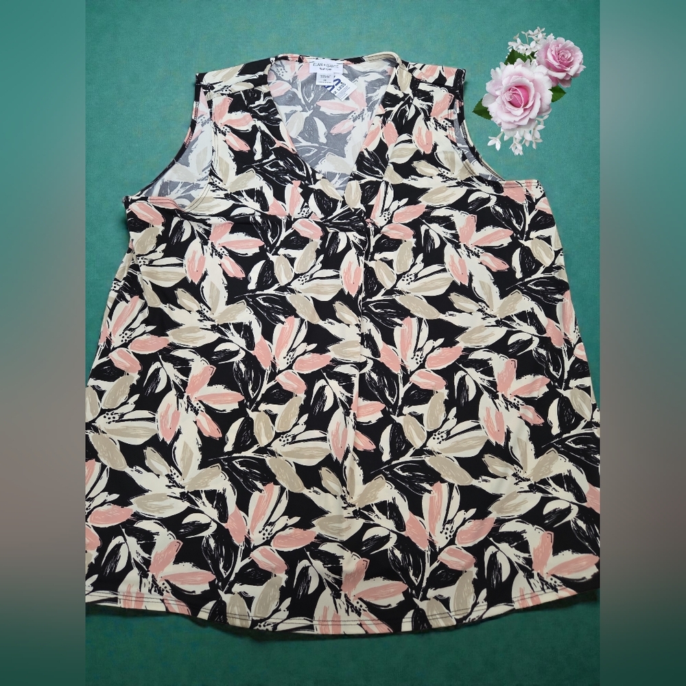 New Elan + Grace NY tank blouse top Women 2X